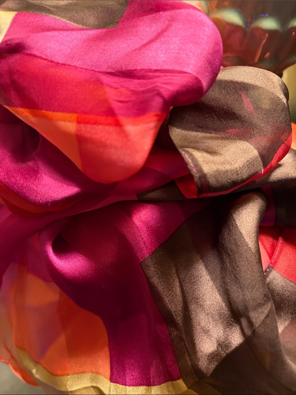 Echo silk colorful color block long scarf 60” long 10” wide. - Picture 4 of 4